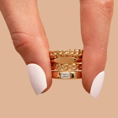 The Lovery Fine Jewelry Square Link Ring In Gold