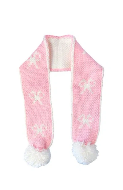 Bits & Bows Bows Knit Hat/scarf/mittens Accessories Bundle In Pink