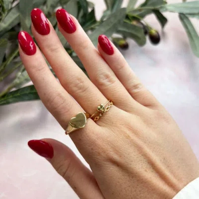 The Lovery Fine Jewelry Gold Puffy Heart Ring In Gold