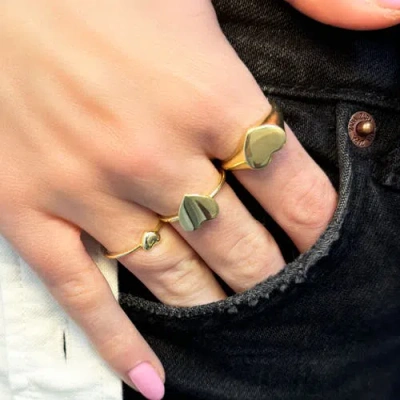 The Lovery Fine Jewelry Gold Puffy Heart Ring In Gold