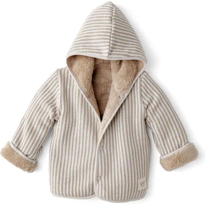 Andy Wawa Snuggle Stripe Hooded Jacket In Neutral