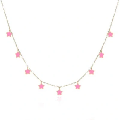The Lovery Fine Jewelry Bubblegum Pink Star Dangle Necklace In Pink