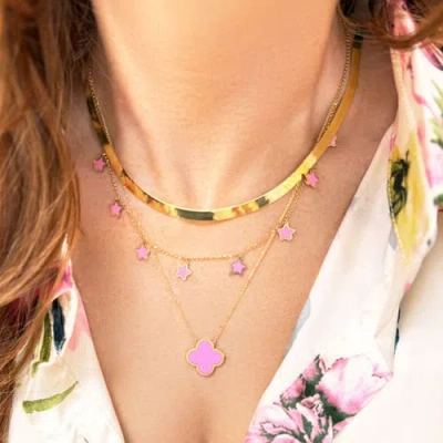 The Lovery Fine Jewelry Bubblegum Pink Star Dangle Necklace In Pink