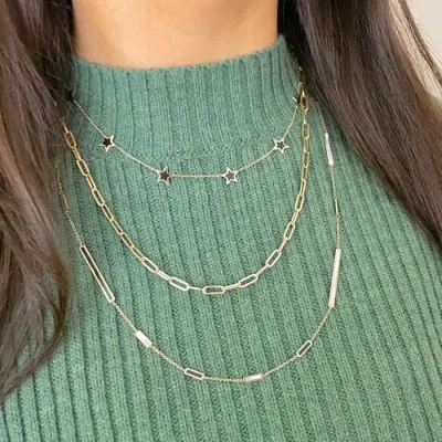 The Lovery Fine Jewelry Onyx Star Station Necklace In Black