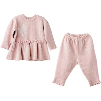 Andy Wawa Sweet Peony Ruffle Set In Pink