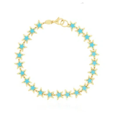 The Lovery Fine Jewelry Turquoise Star Bracelet In Blue