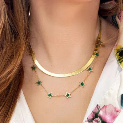 The Lovery Fine Jewelry Malachite Star Dangle Necklace In Green