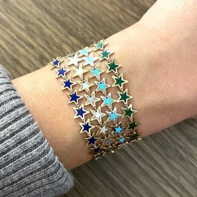 The Lovery Fine Jewelry Turquoise Star Bracelet In Blue