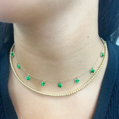 The Lovery Fine Jewelry Malachite Star Dangle Necklace In Green