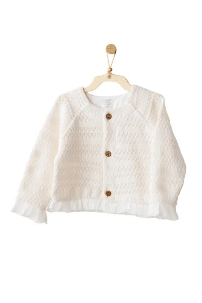 Andy Wawa Vanilla Ruffle Cardigan In White