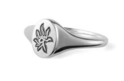 Loupn Lotus Signet Ring In Silver