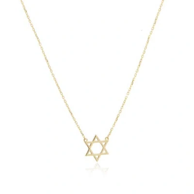 The Lovery Fine Jewelry Mini Gold Star Of David Necklace In Gold