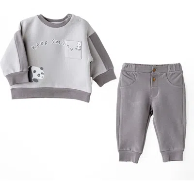 Andy Wawa Keep Smiling Panda Set In Gray