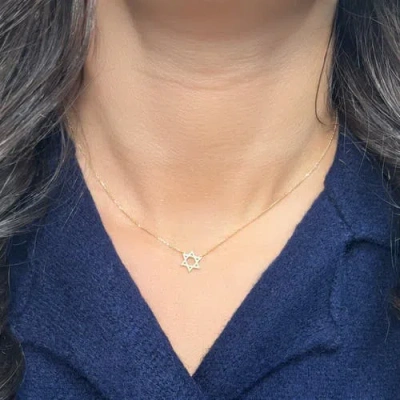 The Lovery Fine Jewelry Mini Gold Star Of David Necklace In Gold
