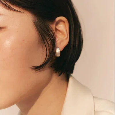 Loupn Curved Earrings In Silver