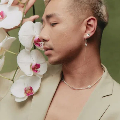 Loupn Taegeuk Peace Earrings In Silver