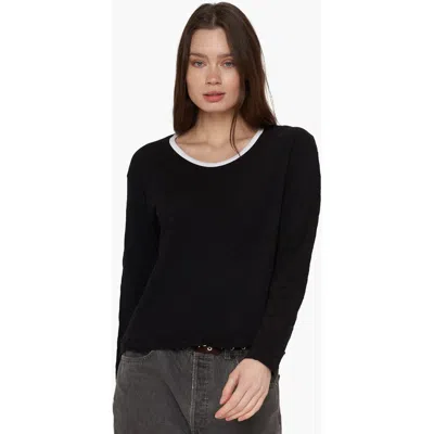 Wilt Clothing Raw Crew Crop Boxy Long Sleeve In Multi