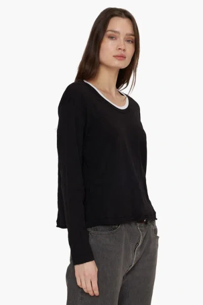 Wilt Clothing Raw Crew Crop Boxy Long Sleeve In Multi