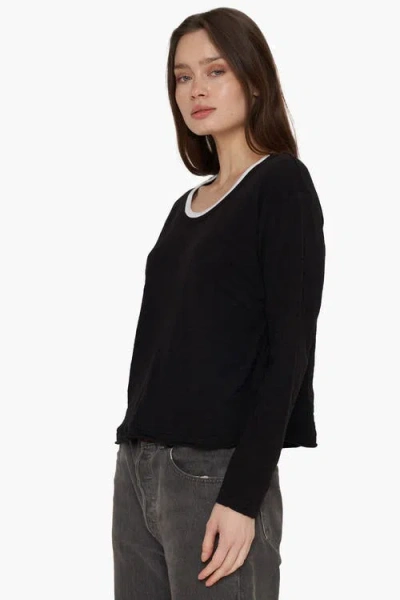 Wilt Clothing Raw Crew Crop Boxy Long Sleeve In Multi