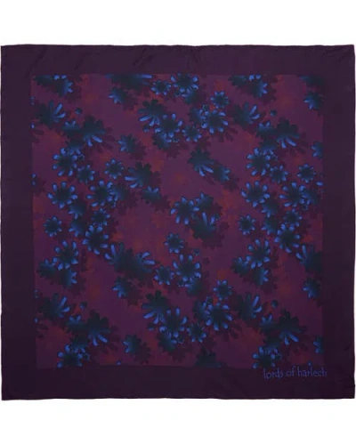 Lords Of Harlech Sofia Silk Scarf In Purple