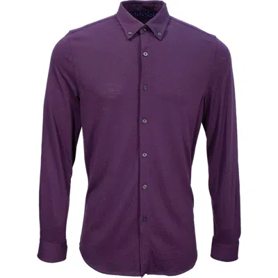 Lords Of Harlech Shawn Merino Shirt In Purple