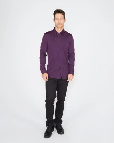 Lords Of Harlech Shawn Merino Shirt In Purple