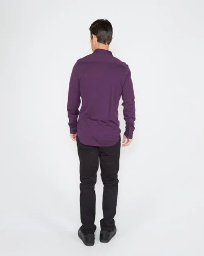 Lords Of Harlech Shawn Merino Shirt In Purple