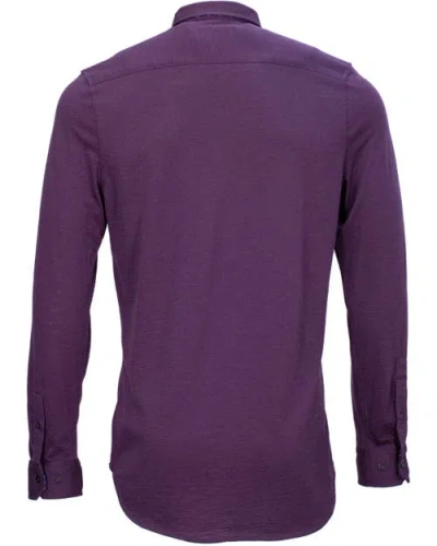 Lords Of Harlech Shawn Merino Shirt In Purple