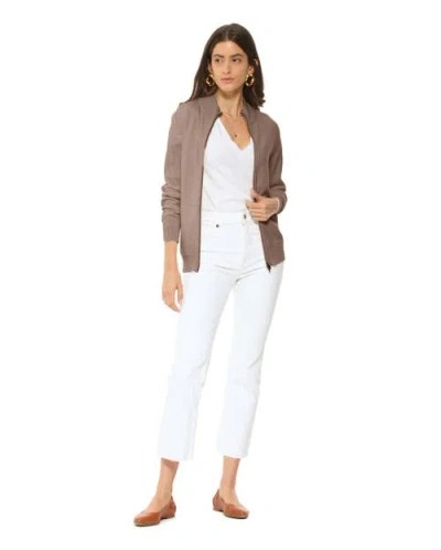 Monticelli Cashmere Pure Cashmere Zip Cardigan In Brown