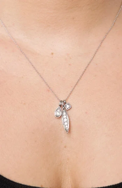 Seed2stone Deco Cluster Necklace In Silver