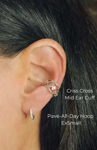 Seed2stone Criss Cross Ear Cuff Mid Ear In Silver
