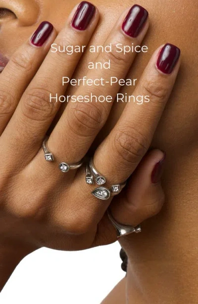 Seed2stone Sugar+spice Horseshoe Ring In Silver