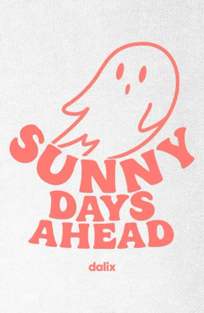 Dalix Sunny Days Ghost  Fleece Sweatshirt In White