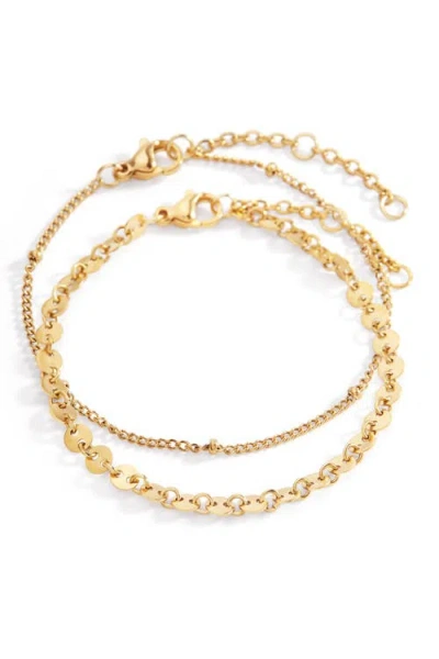 Mint & Lily Poppy Stacking Bracelet Set In Gold