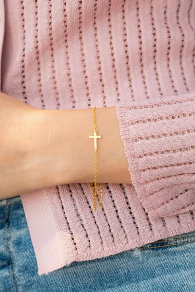 Mint & Lily Cross Charm Bracelet In Gold