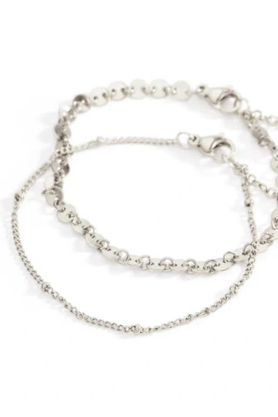 Mint & Lily Poppy Stacking Bracelet Set In Metallic