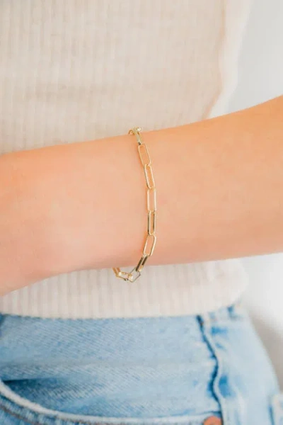 Mint & Lily Open Link Paperclip Chain Bracelet In Gold