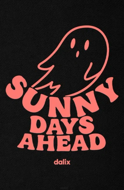 Dalix Sunny Days Ghost  Fleece Sweatshirt In Black