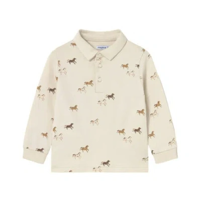 Mayoral Printed Polo Shirt In Neutral