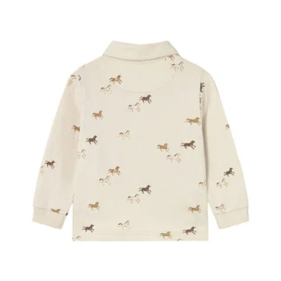 Mayoral Printed Polo Shirt In Neutral