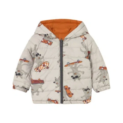 Mayoral Hooded Puffer Jacket In Orange