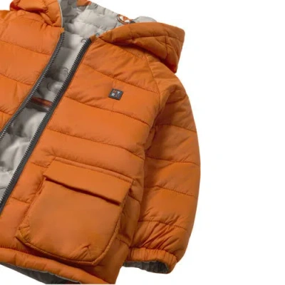 Mayoral Hooded Puffer Jacket In Orange