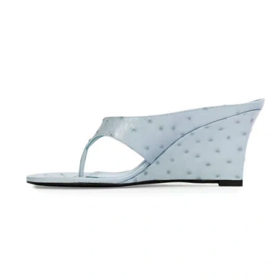 Black Suede Studio Mac 70 Wedge In Blue