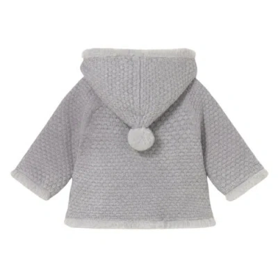 Mayoral Knit Jacket With Faux Fur In Gray