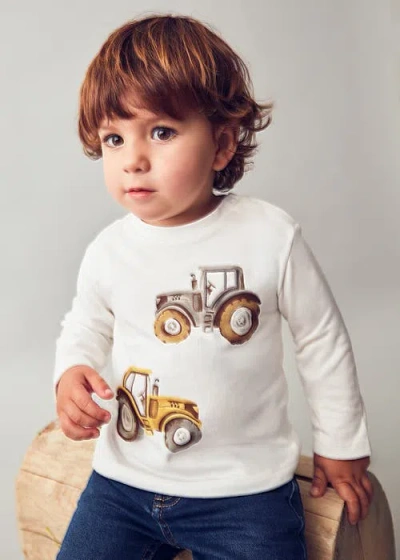 Mayoral Interactive-tractor T-shirt In White
