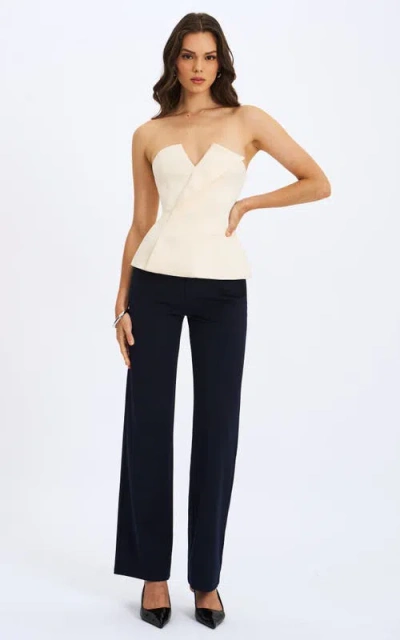 Miss Circle Yanin Low-rise Straight Leg Pants In Blue