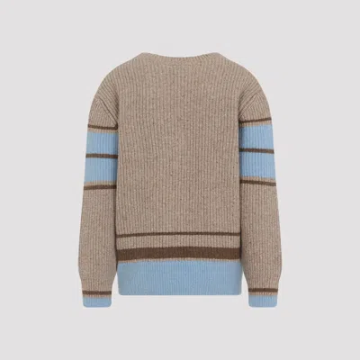 Ami Alexandre Mattiussi Ribbed Knit Sweater With Heart Patch In Multi