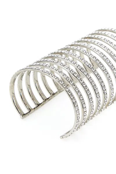Amina Muaddi Bracciale Vittoriacuff Whicrysil In Metallic