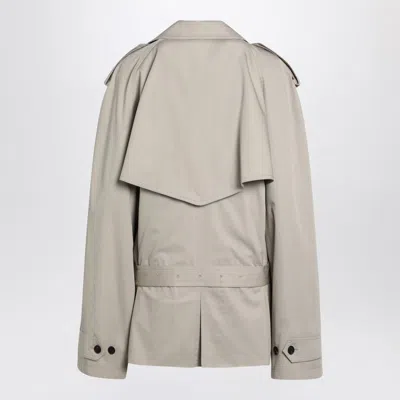 Balenciaga Beige Cropped Trench Coat In Cotton Twill Women In White