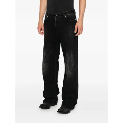 Balenciaga Men Distressed Denim Jeans In Black